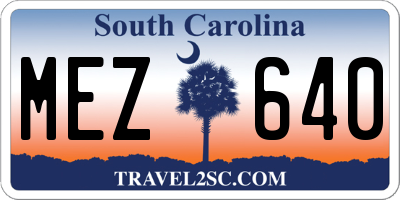 SC license plate MEZ640
