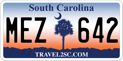 SC license plate MEZ642