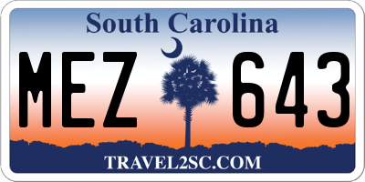 SC license plate MEZ643