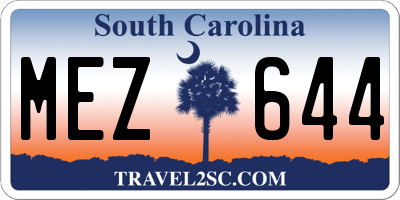 SC license plate MEZ644