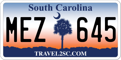 SC license plate MEZ645
