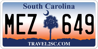 SC license plate MEZ649