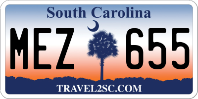 SC license plate MEZ655