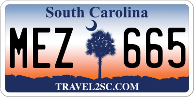 SC license plate MEZ665