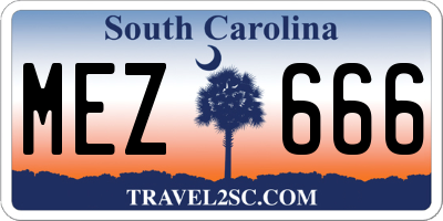 SC license plate MEZ666
