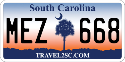 SC license plate MEZ668