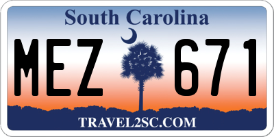 SC license plate MEZ671