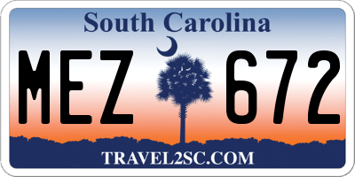SC license plate MEZ672