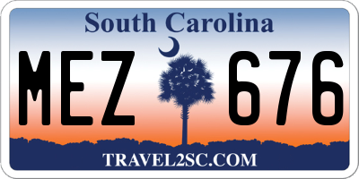 SC license plate MEZ676