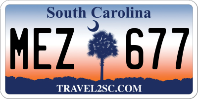 SC license plate MEZ677