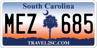 SC license plate MEZ685