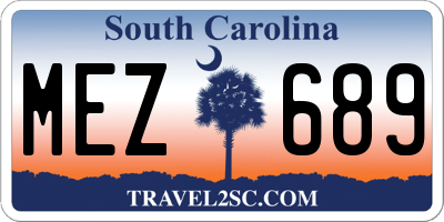 SC license plate MEZ689