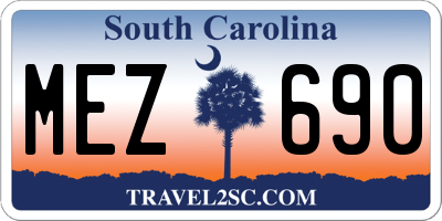 SC license plate MEZ690