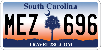SC license plate MEZ696
