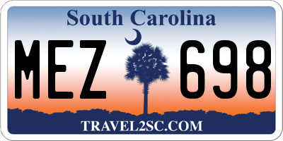 SC license plate MEZ698