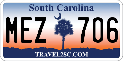 SC license plate MEZ706