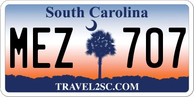 SC license plate MEZ707