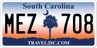 SC license plate MEZ708
