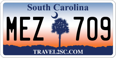 SC license plate MEZ709