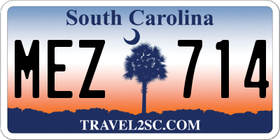 SC license plate MEZ714