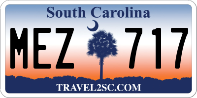 SC license plate MEZ717