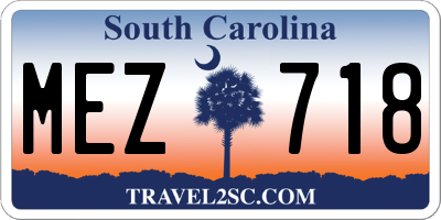 SC license plate MEZ718