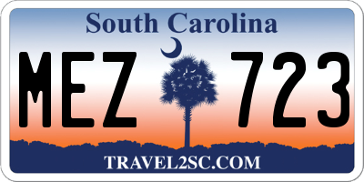 SC license plate MEZ723