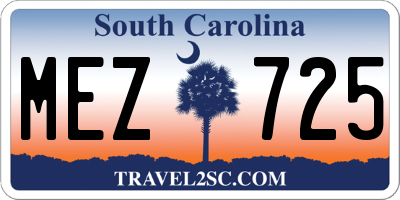 SC license plate MEZ725