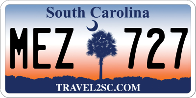 SC license plate MEZ727