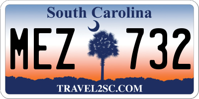 SC license plate MEZ732