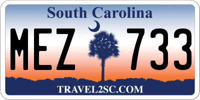 SC license plate MEZ733
