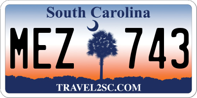 SC license plate MEZ743