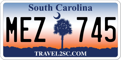 SC license plate MEZ745