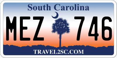 SC license plate MEZ746