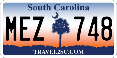 SC license plate MEZ748
