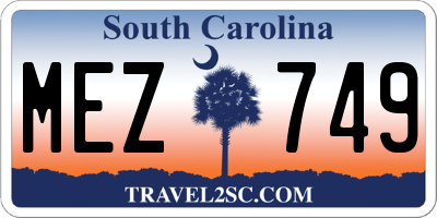SC license plate MEZ749