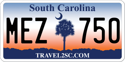 SC license plate MEZ750