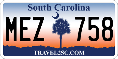 SC license plate MEZ758