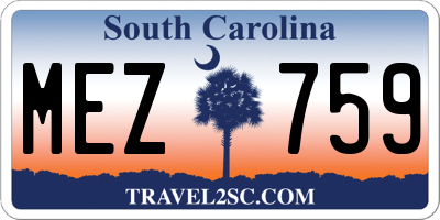 SC license plate MEZ759