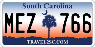 SC license plate MEZ766