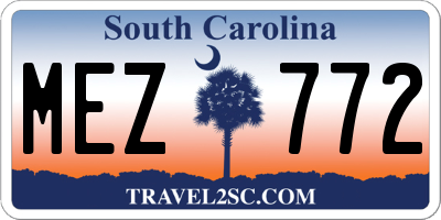 SC license plate MEZ772