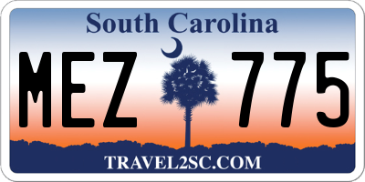 SC license plate MEZ775