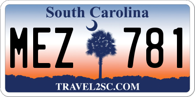 SC license plate MEZ781