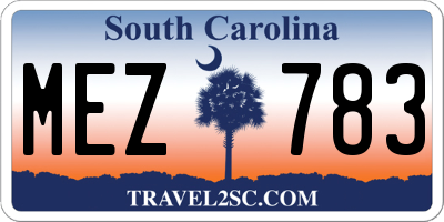 SC license plate MEZ783