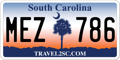 SC license plate MEZ786