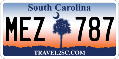 SC license plate MEZ787