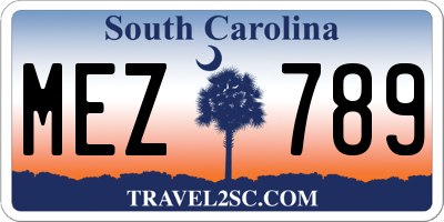 SC license plate MEZ789