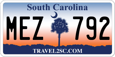 SC license plate MEZ792