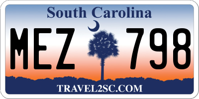 SC license plate MEZ798