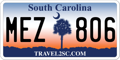 SC license plate MEZ806